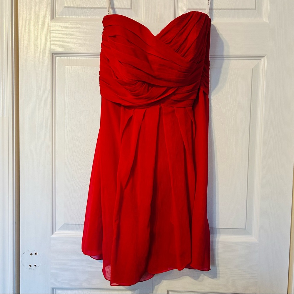 Elegant Red Strapless Dress